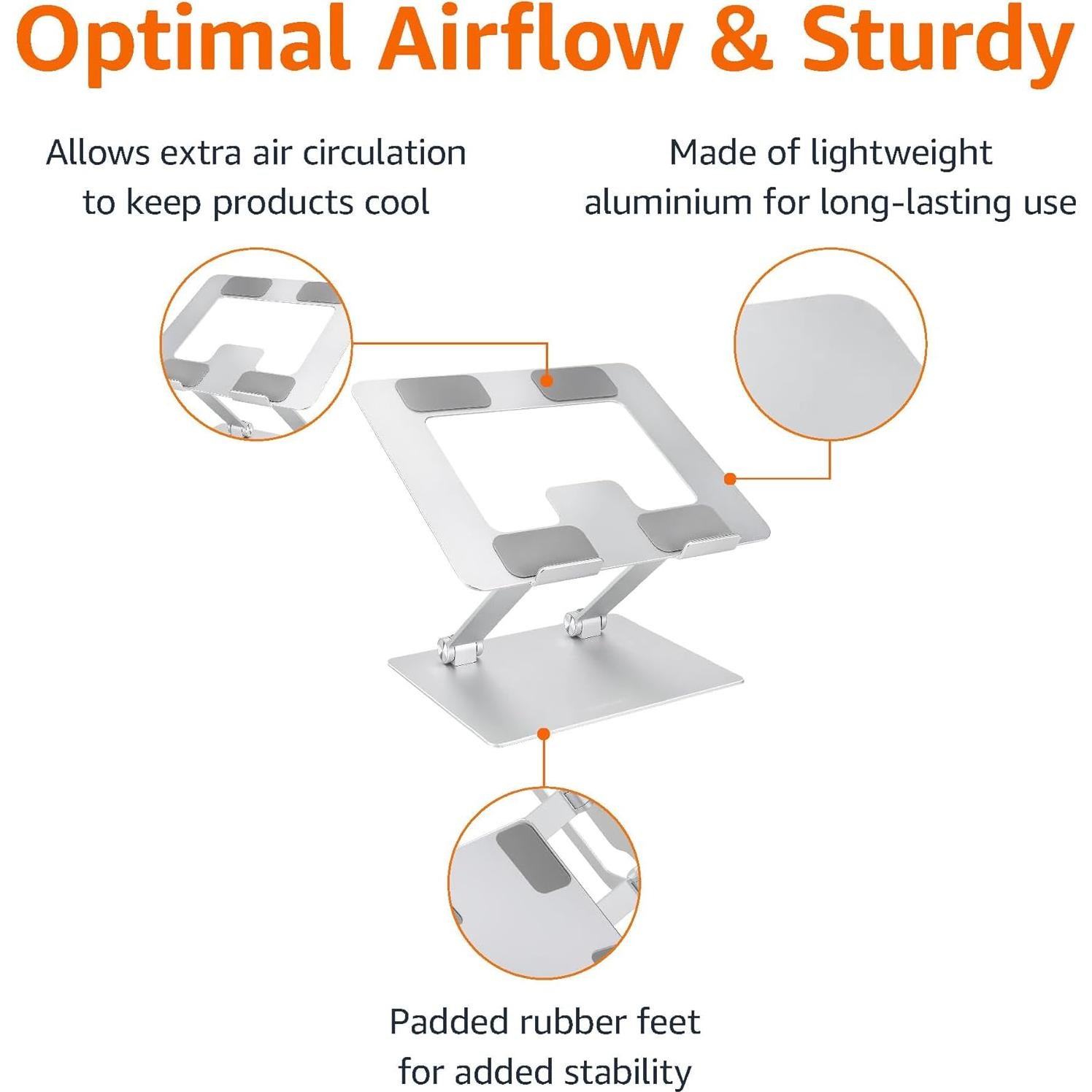Soporte Ergonómico para Laptop Amazon Basics Ajustable 25.4 cm
