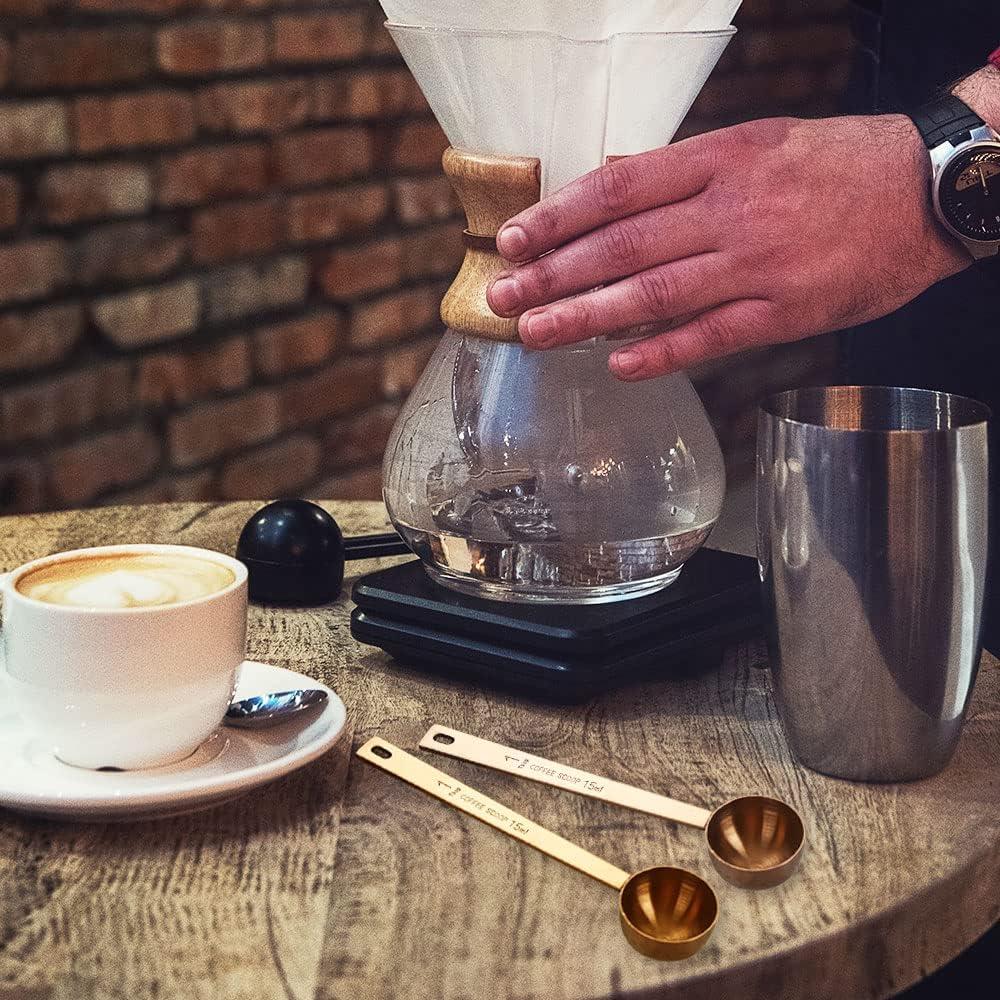 3 Cucharas Medidoras de Café FULANDL Acero Inoxidable 15ml