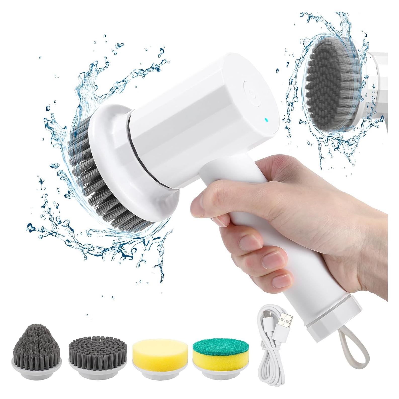 Cepillo de Limpieza Eléctrico CONERX Blanco 4 Cabezas 2 Velocidades