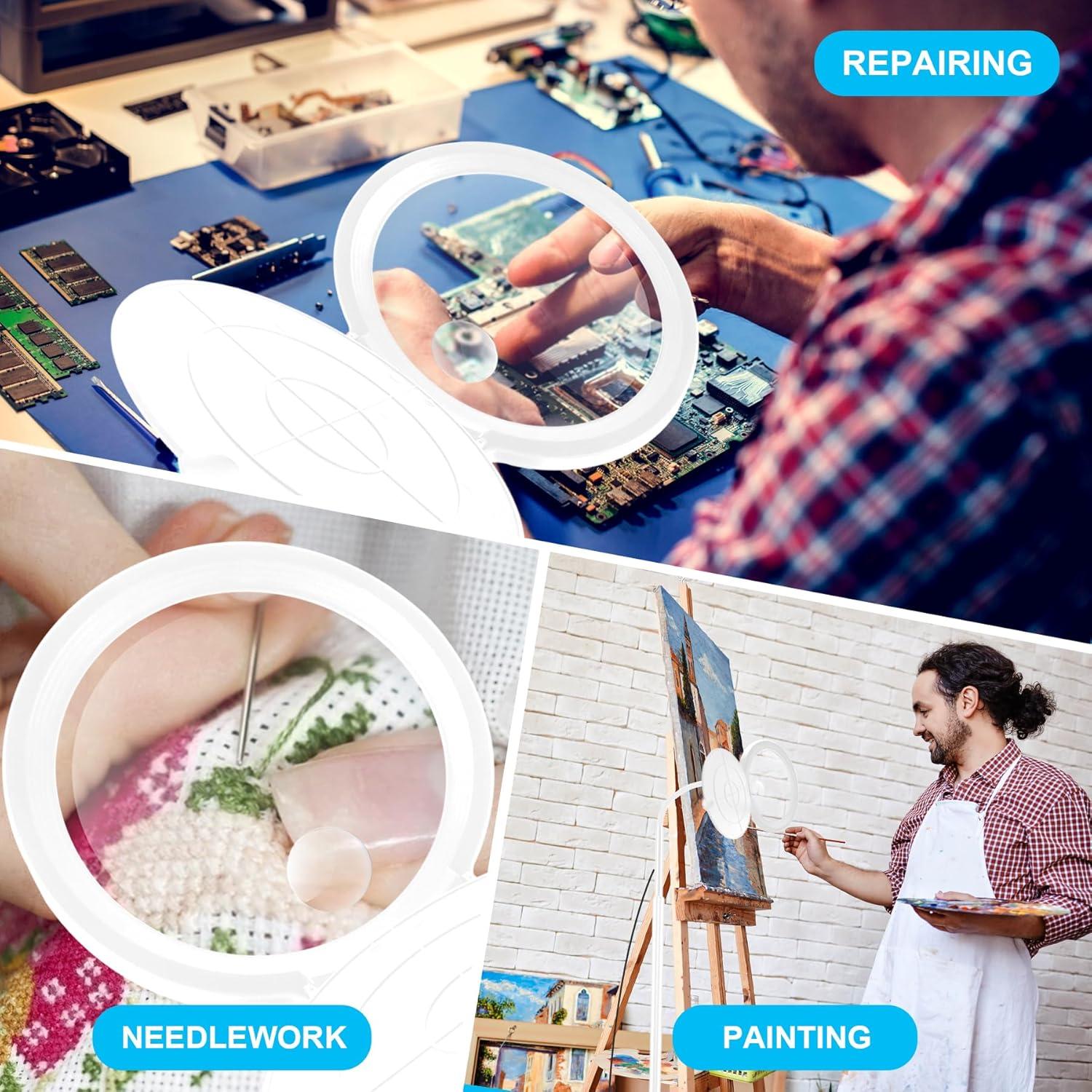 Lupa de pie TUGEOVO 10X 20X con luz LED regulable 36 luces