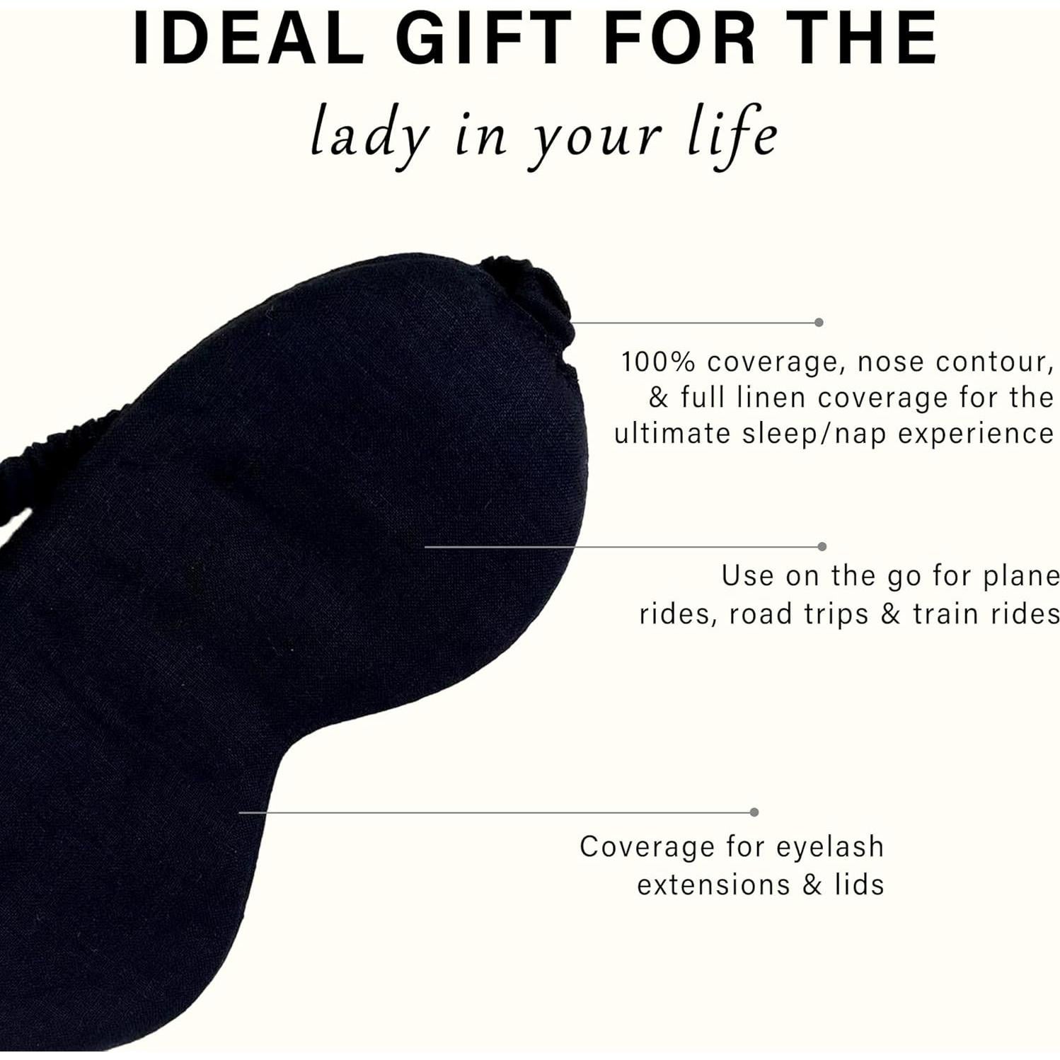 Máscara de Ojos de Lino Lyssiatina 20.5x7.5cm Bloqueadora de Luz