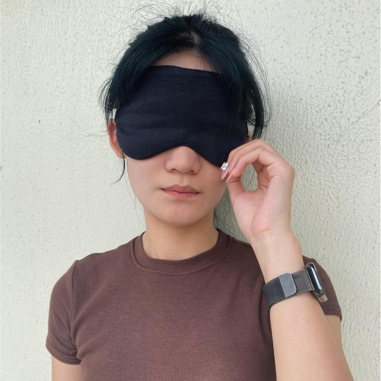 Máscara de Ojos de Lino Lyssiatina 20.5x7.5cm Bloqueadora de Luz