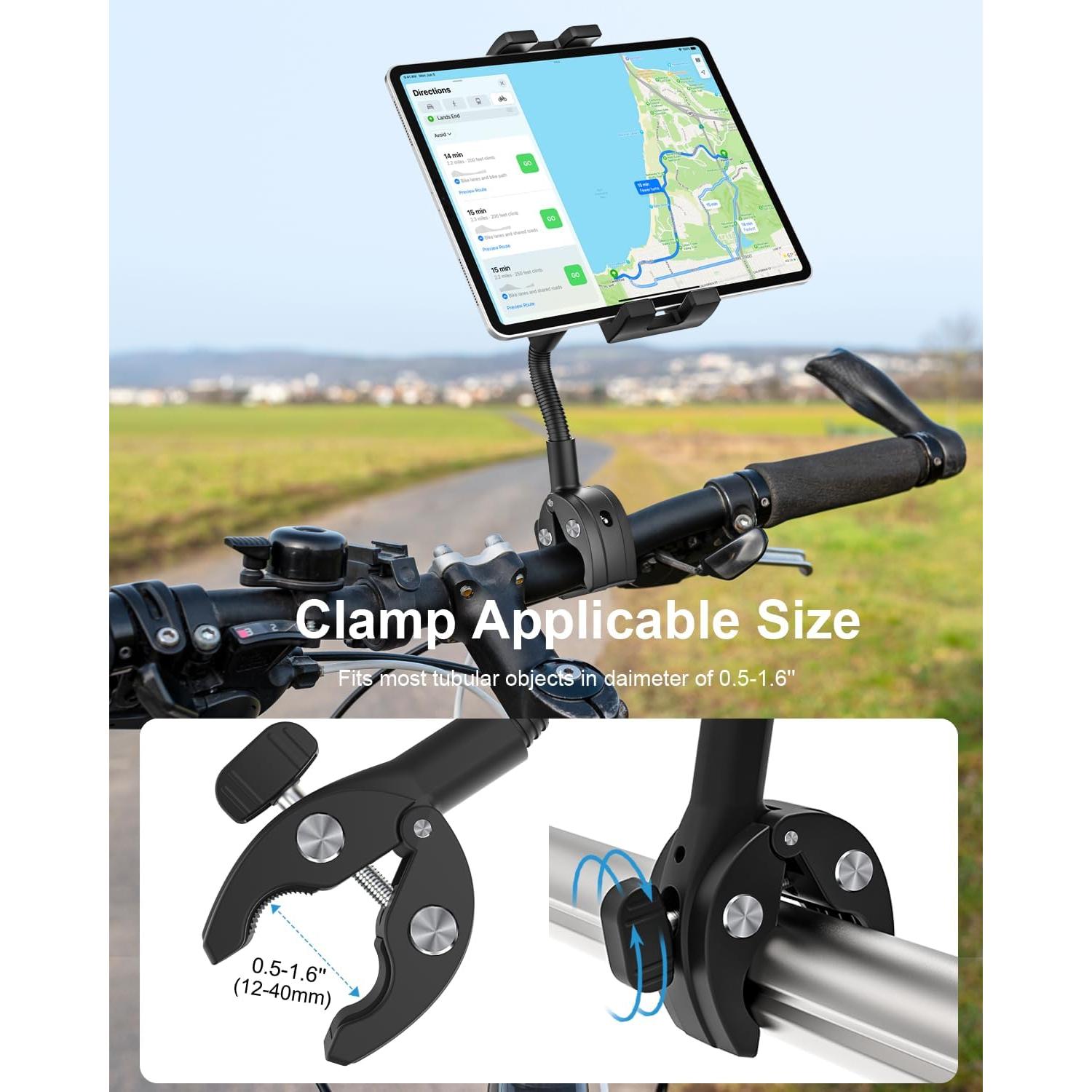 Soporte para Tableta Gooseneck Woleyi para Bicicleta 4-13"