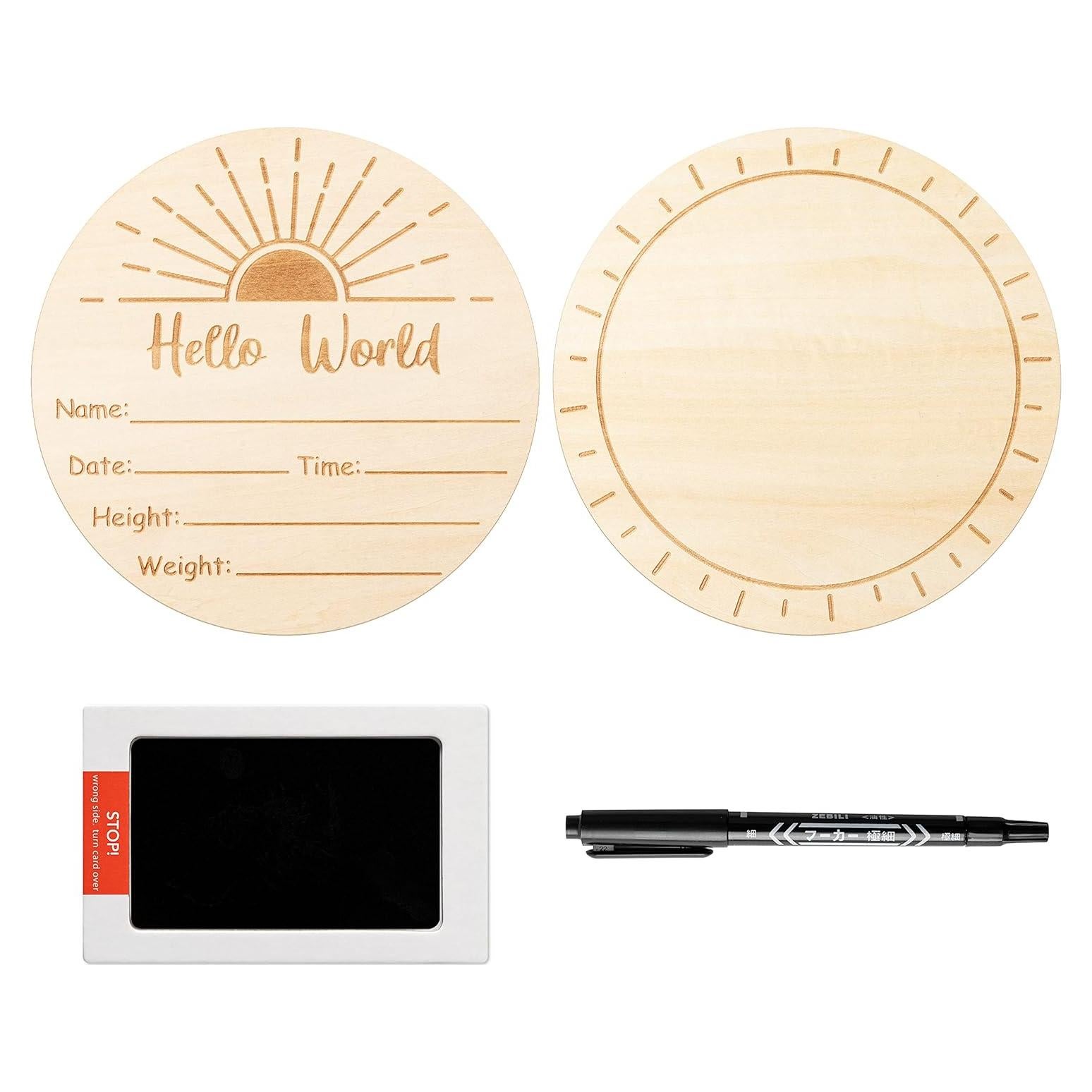 Cartel de Anuncio de Nacimiento R HORSE Sol Boho con Huellas