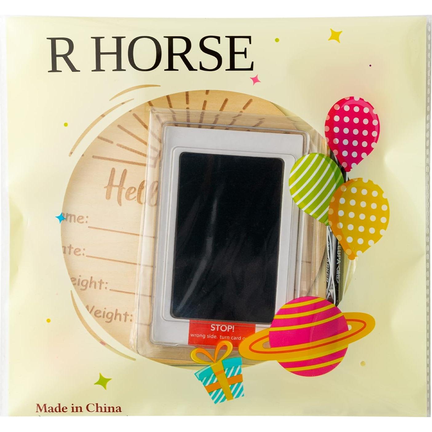 Cartel de Anuncio de Nacimiento R HORSE Sol Boho con Huellas