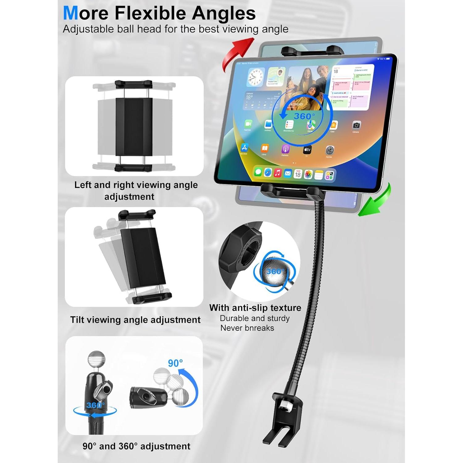 Soporte para Tableta Kolasels para Coche 50 cm Brazo Flexible