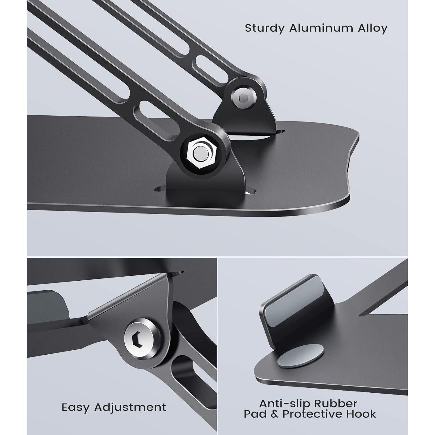 Soporte de Laptop Orlian ST01 Negro Ajustable Ergonómico