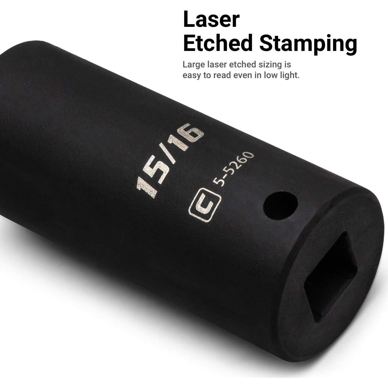 Juego de Enchufes de Impacto Profundo 1/2" Capri Tools 14 Piezas