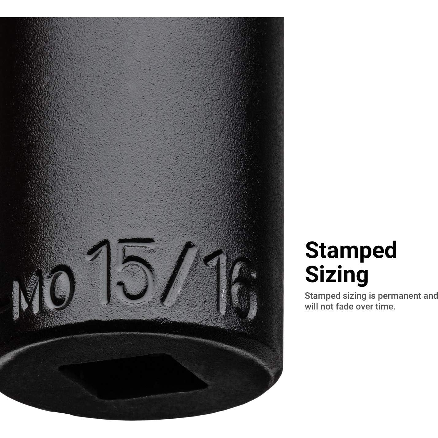 Juego de Enchufes de Impacto Profundo 1/2" Capri Tools 14 Piezas