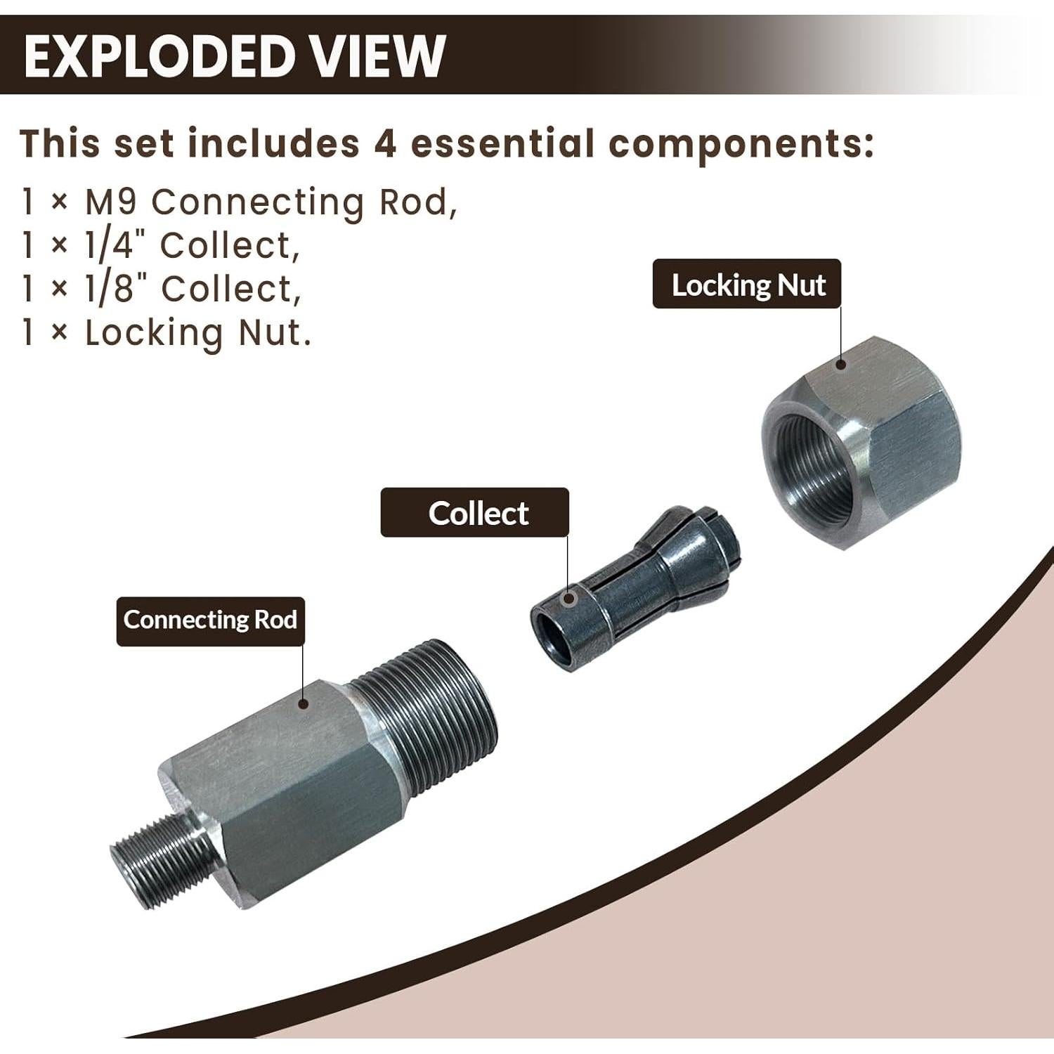 Adaptador de Mandril M9 Noyfemr para Pulidoras Milwaukee M12