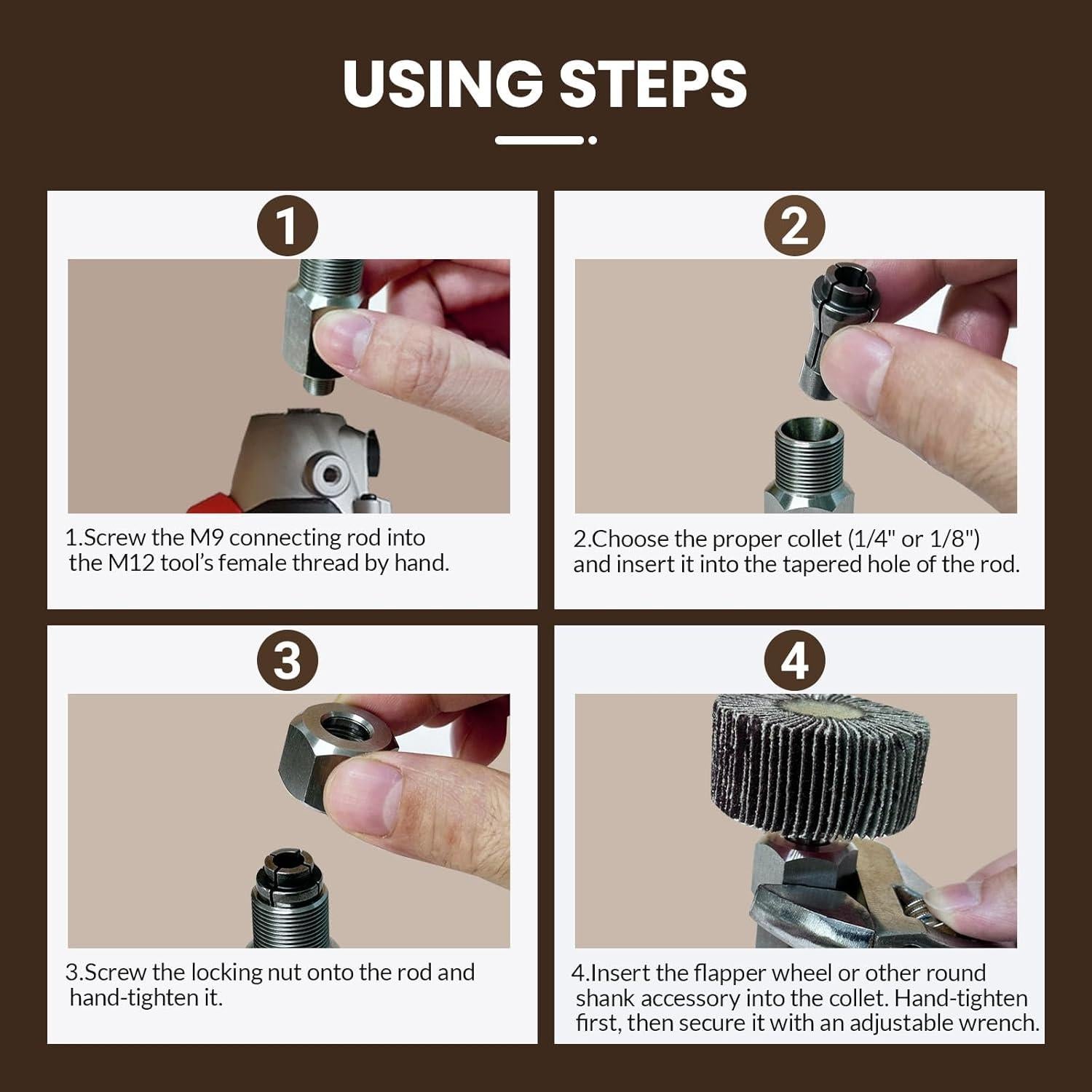 Adaptador de Mandril M9 Noyfemr para Pulidoras Milwaukee M12