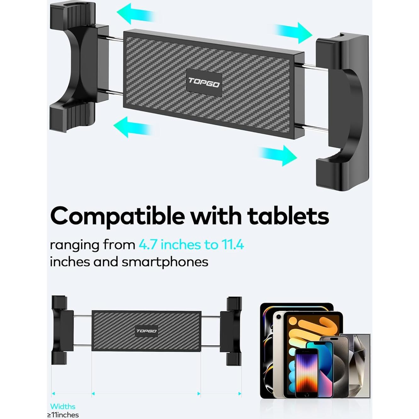 Soporte para Tablet TOPGO para Portavasos - Ajustable 360°