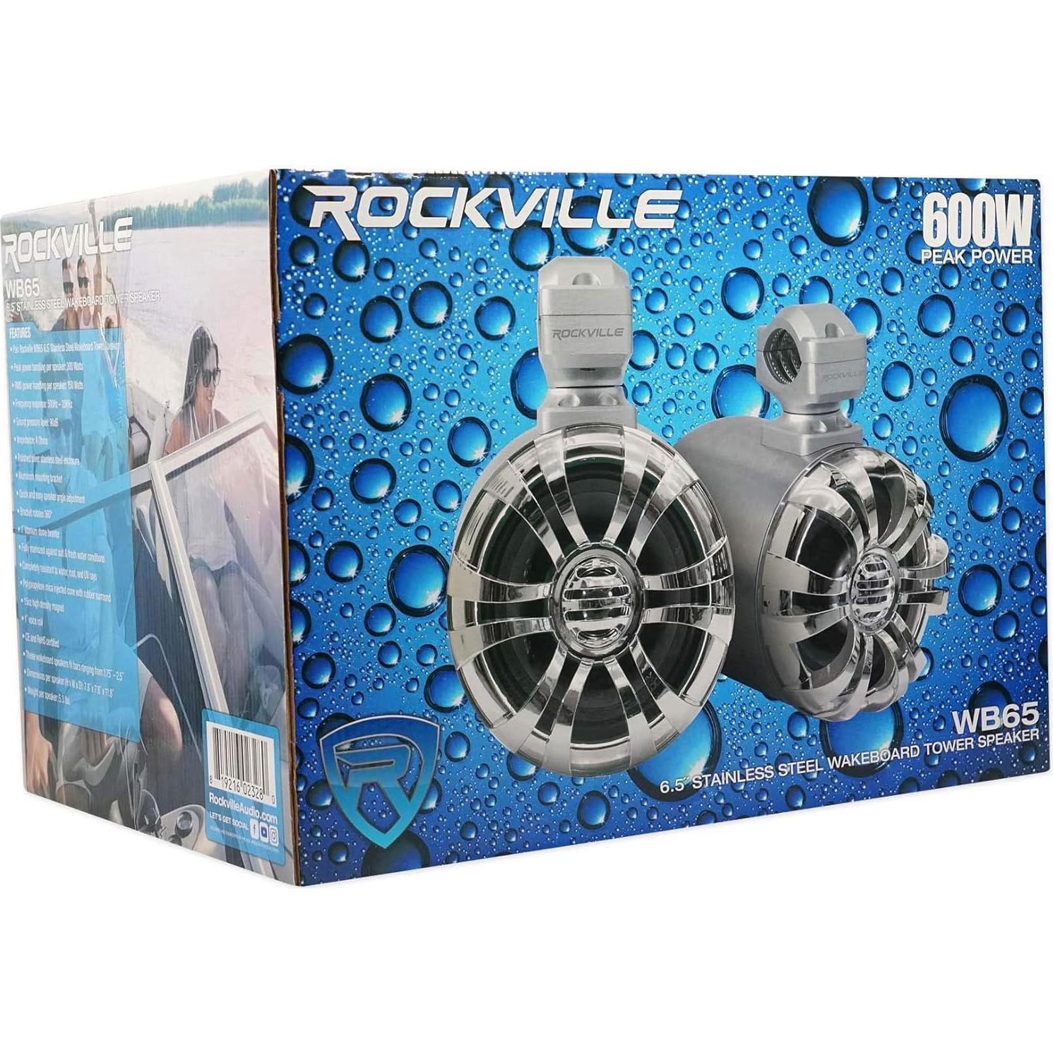 Altavoces de Torre Rockville WB65 6.5" 600W Impermeables