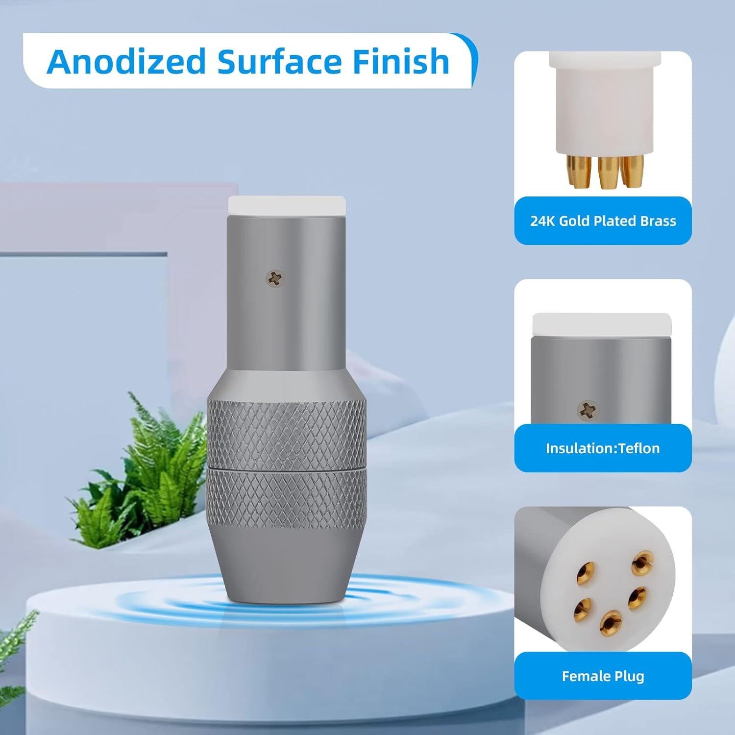 Conector hembra DIN 5 pines Monosaudio chapado en oro