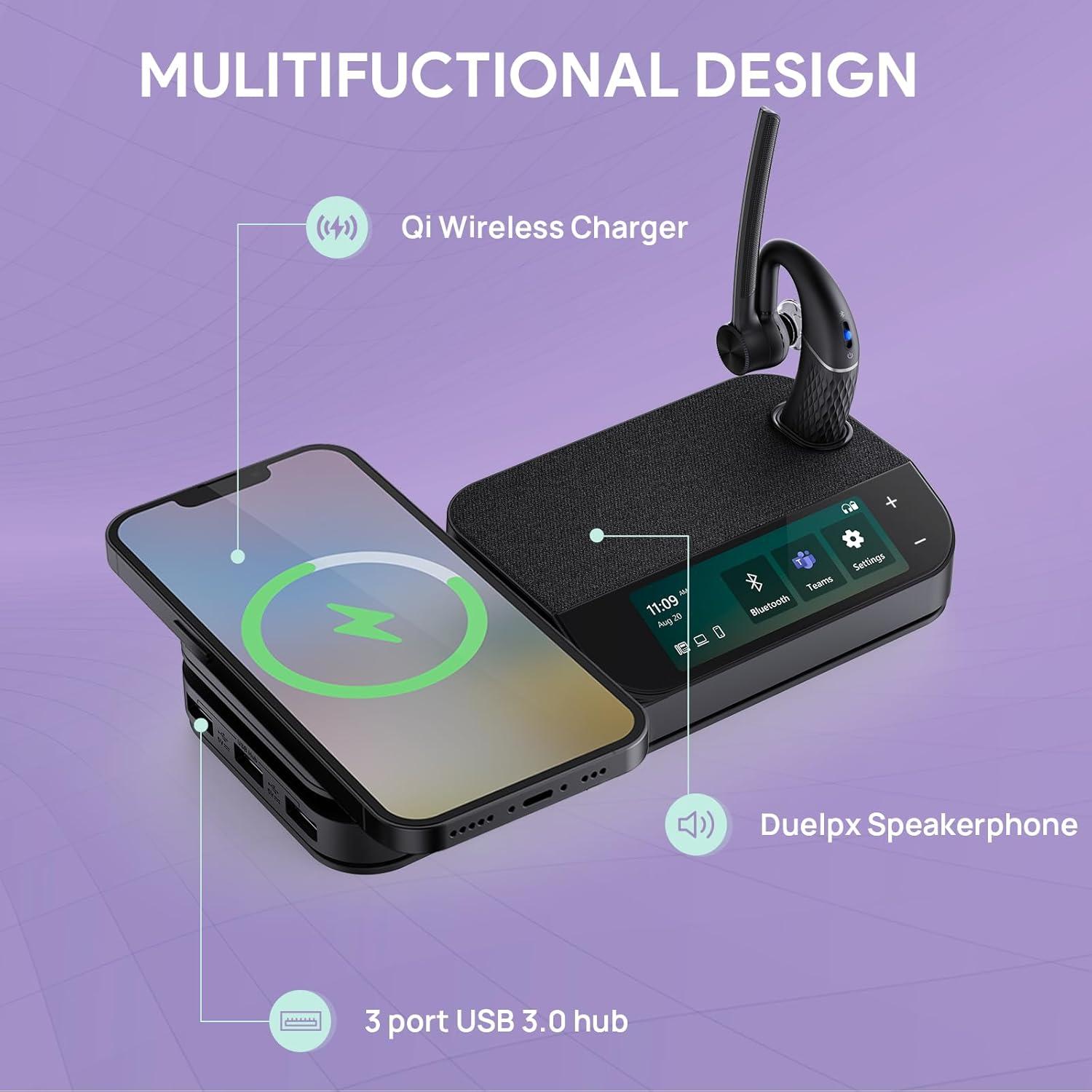 Auricular Bluetooth Yealink BH71 Pro con Estación de Trabajo