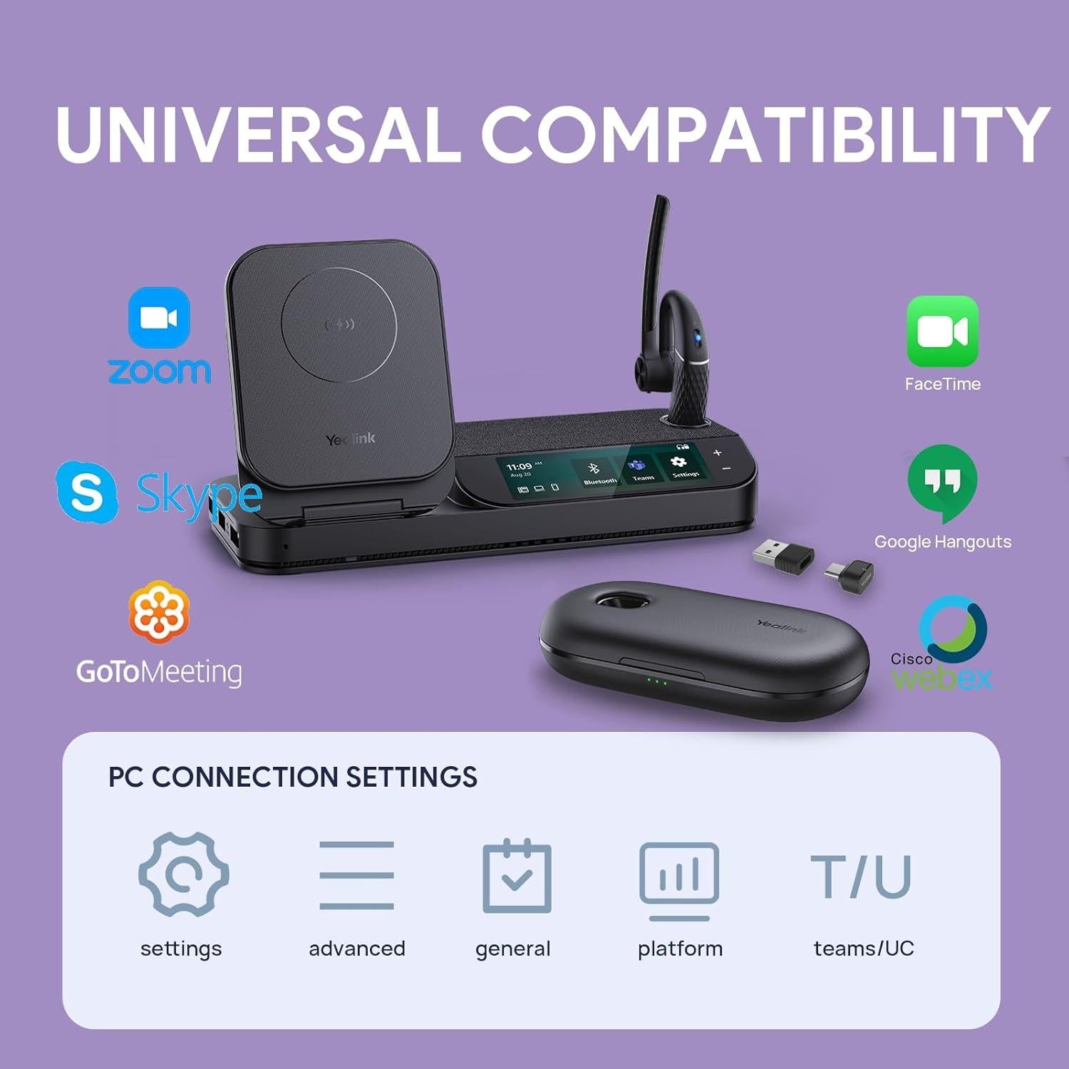 Auricular Bluetooth Yealink BH71 Pro con Estación de Trabajo