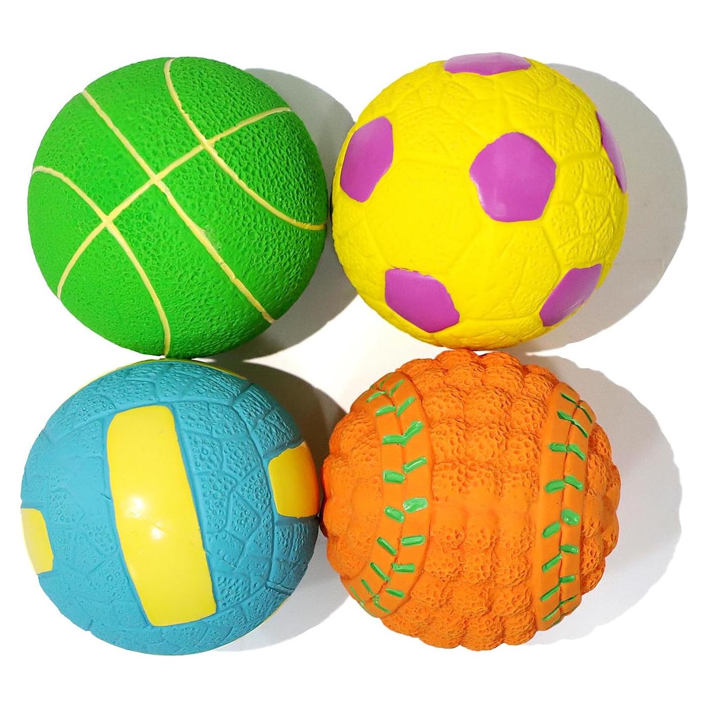Pelotas Chirriantes para Perros KrauzPet 4 Paquete 6.1 cm