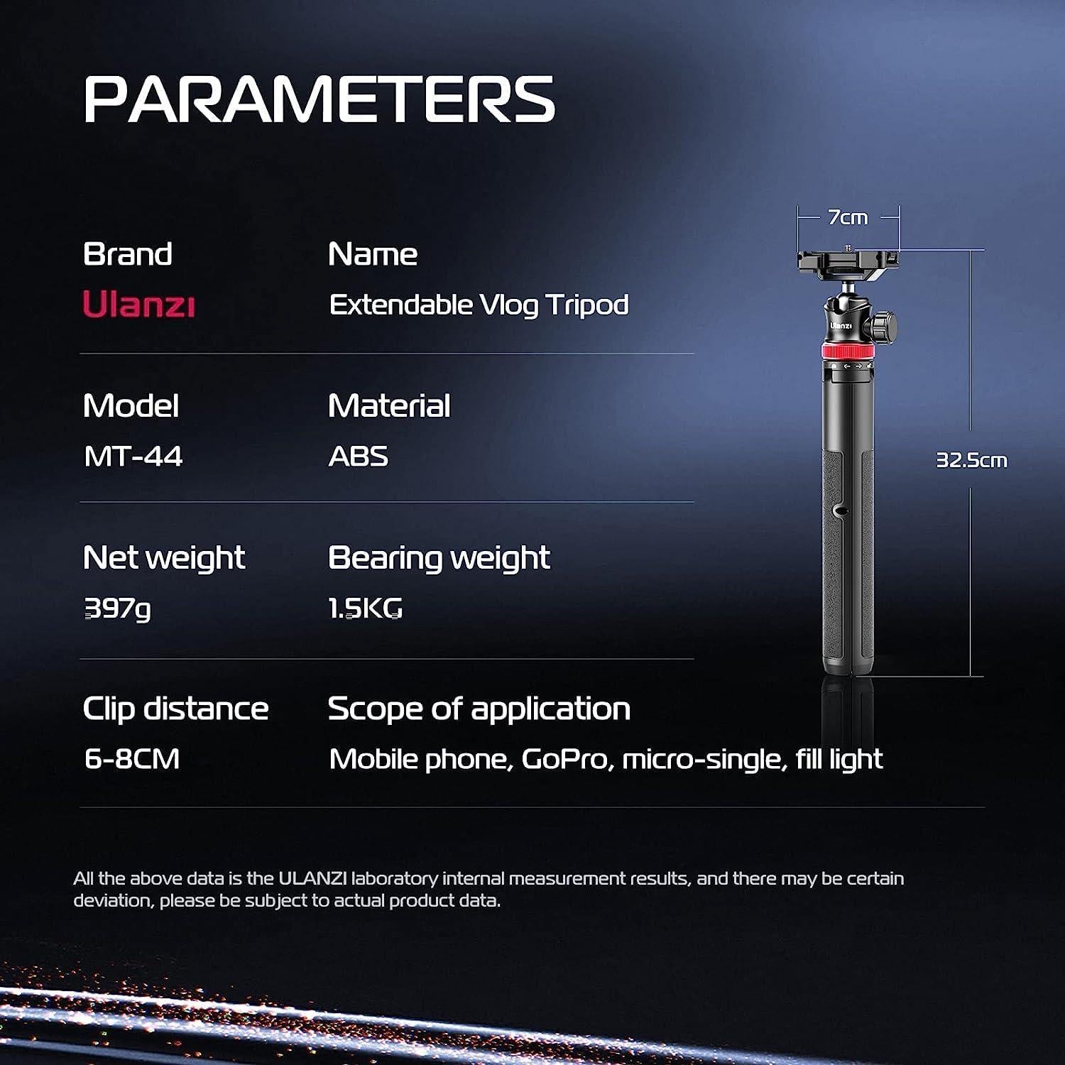 Trípode Extensible ULANZI MT-44 para Teléfono y Cámara