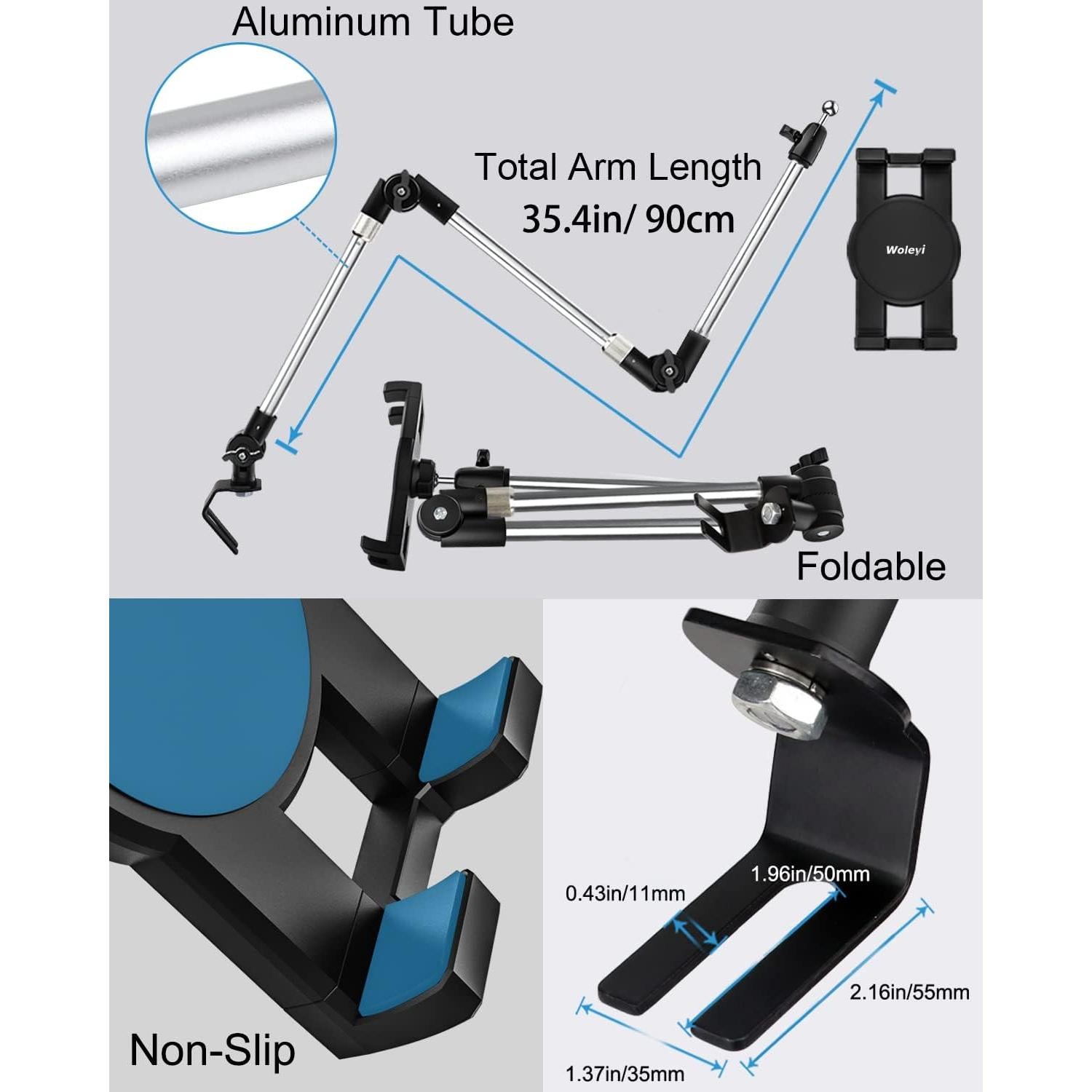 Soporte Universal para Tableta Woleyi 35" Ajustable 360°