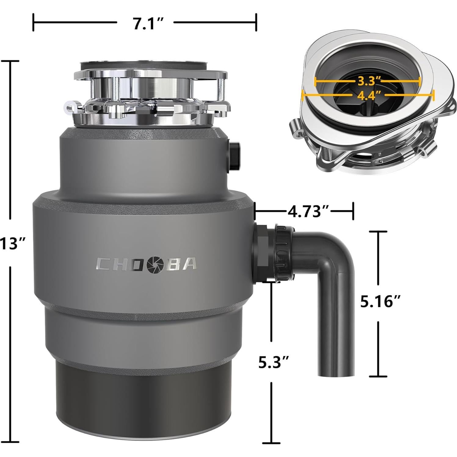 Triturador de Basura Chooba 0.75HP Inoxidable Silencioso