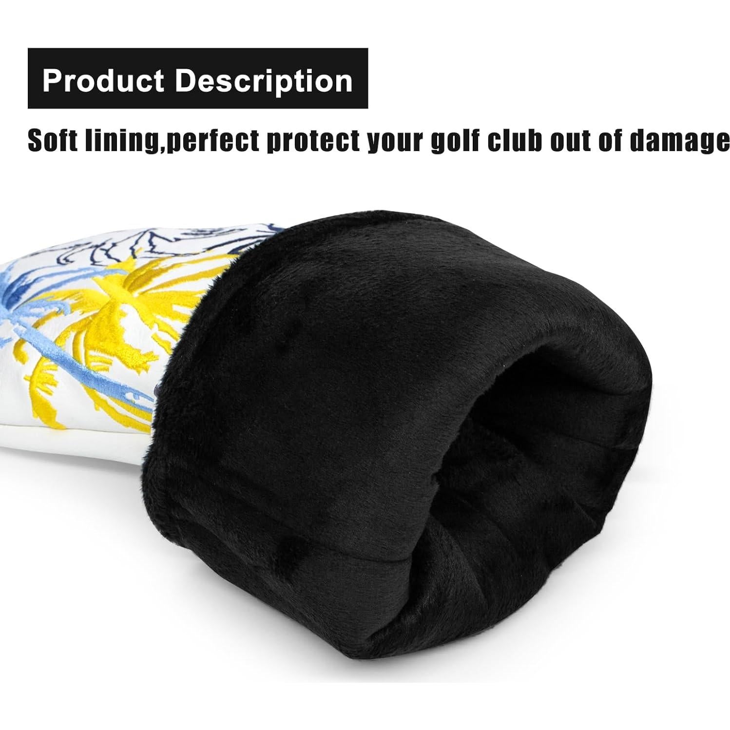 Cubiertas de Cabeza de Palos de Golf Aliennana 3 Piezas Cuero