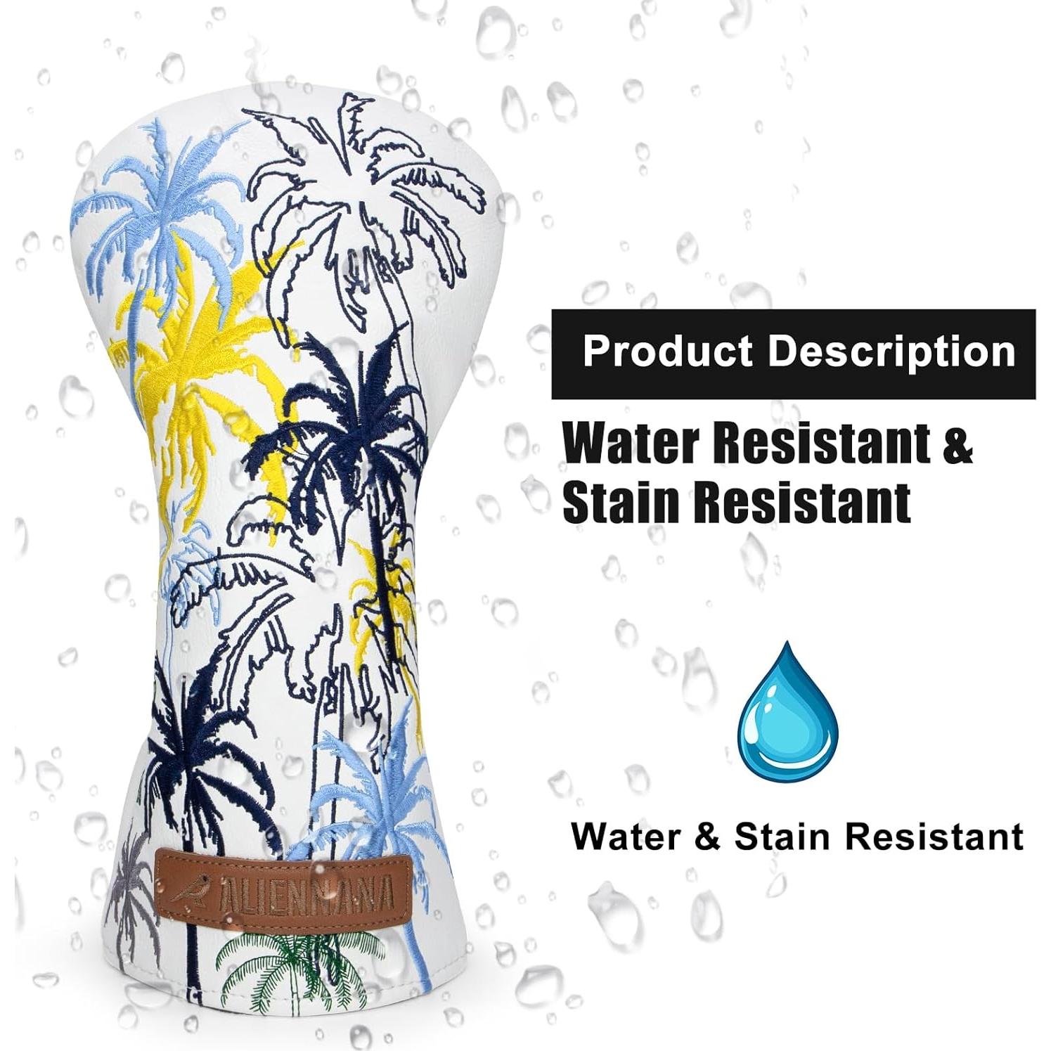 Cubiertas de Cabeza de Palos de Golf Aliennana 3 Piezas Cuero