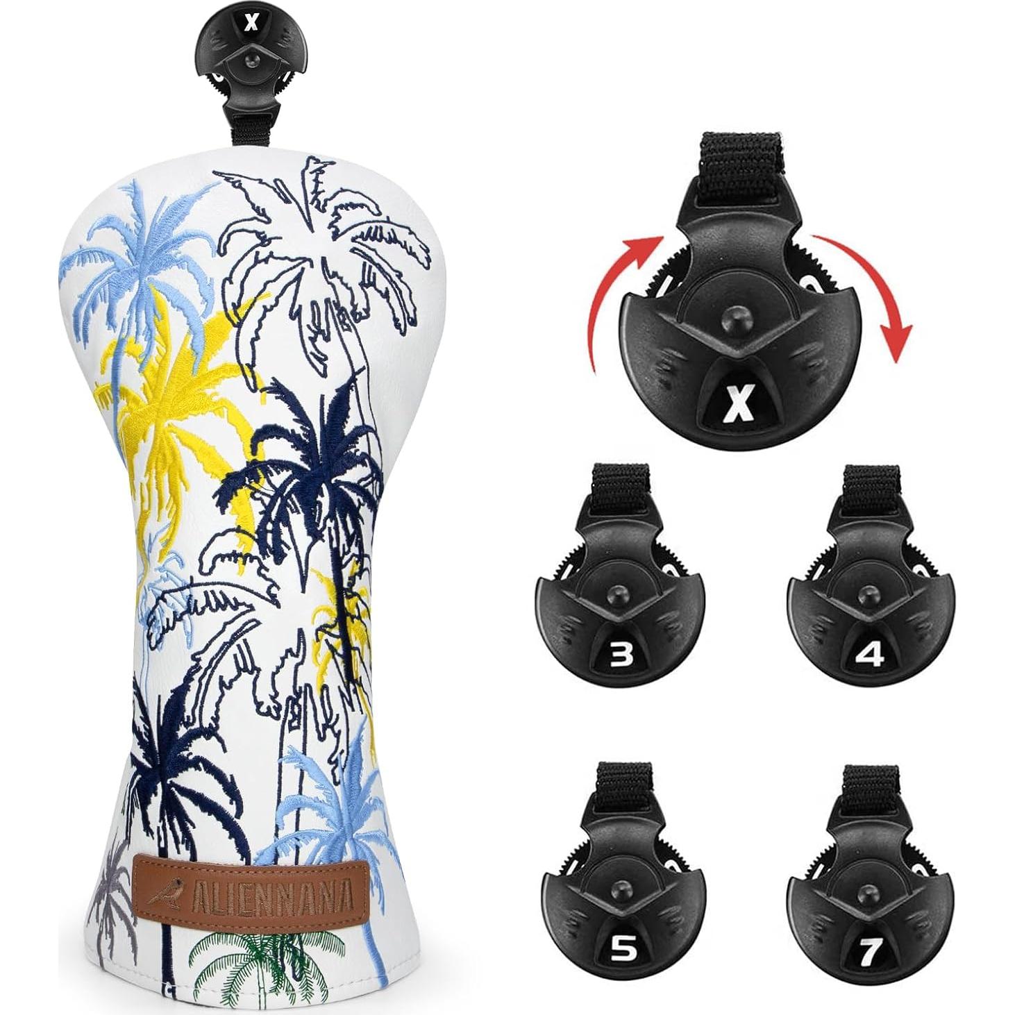 Cubiertas de Cabeza de Palos de Golf Aliennana 3 Piezas Cuero