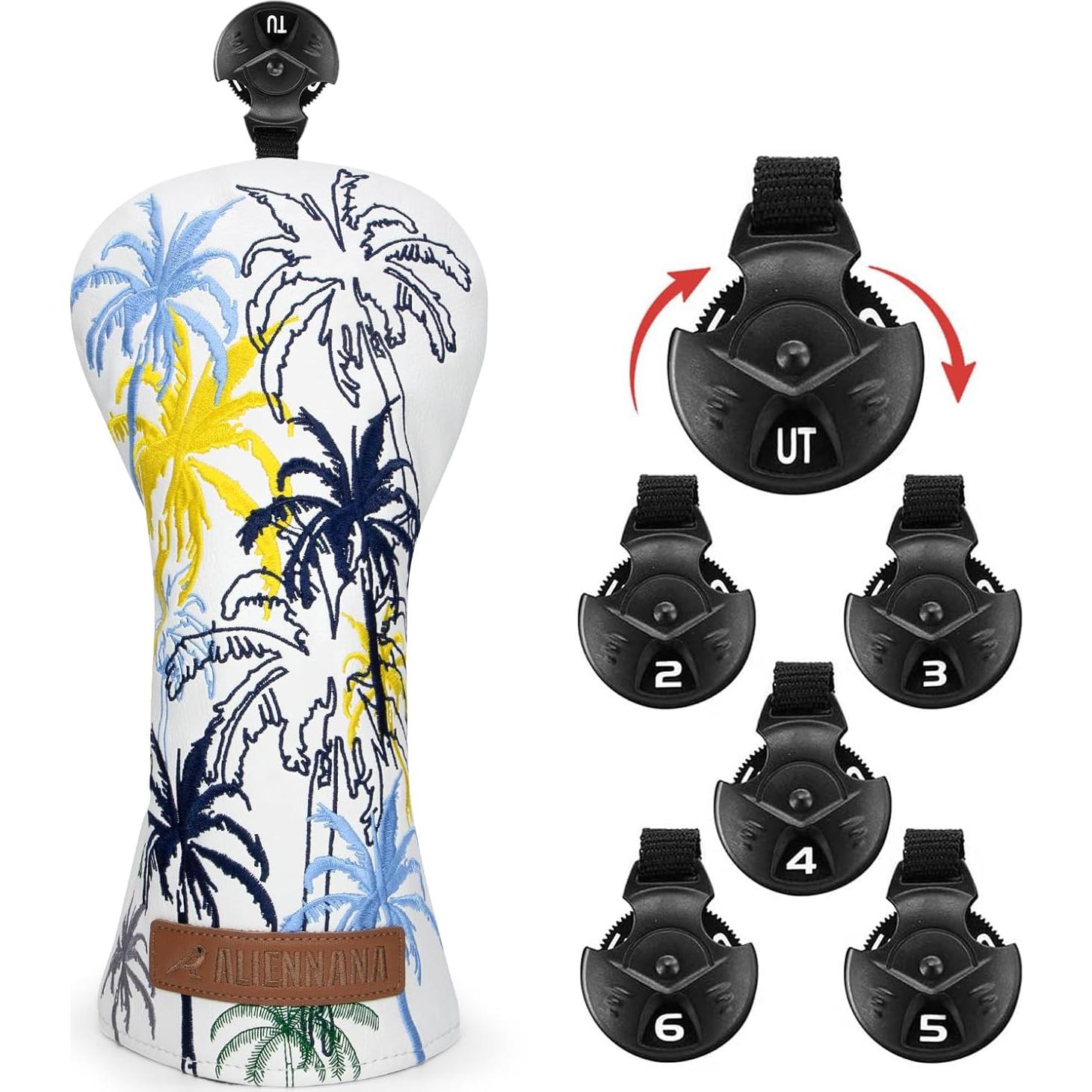 Cubiertas de Cabeza de Palos de Golf Aliennana 3 Piezas Cuero