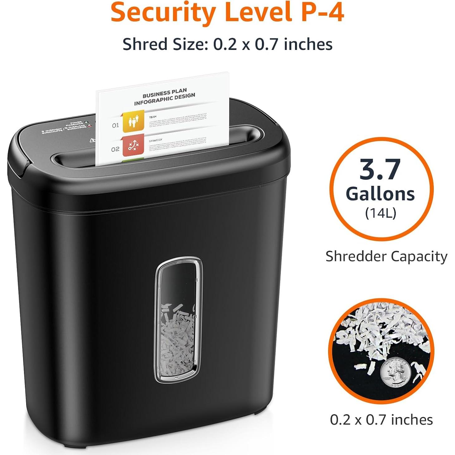 Trituradora de Papel Amazon Basics 8 Hojas Corte Cruzado