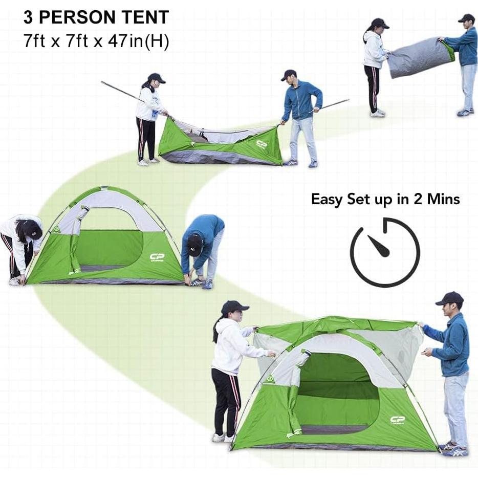 Tienda de Camping CAMPROS CP para 3 Personas Impermeable
