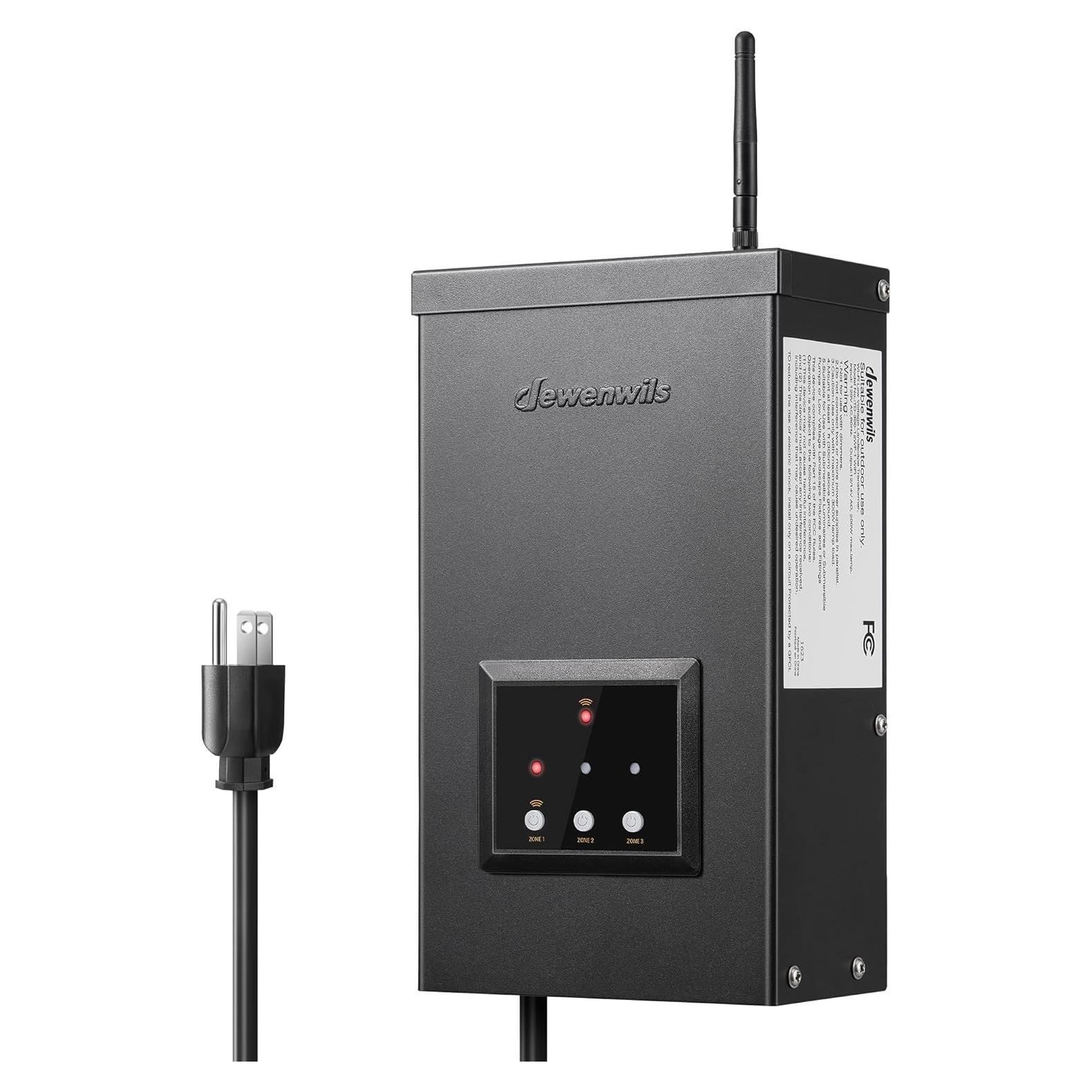 Transformador de Paisaje Inteligente DEWENWILS 200W 3 Salidas