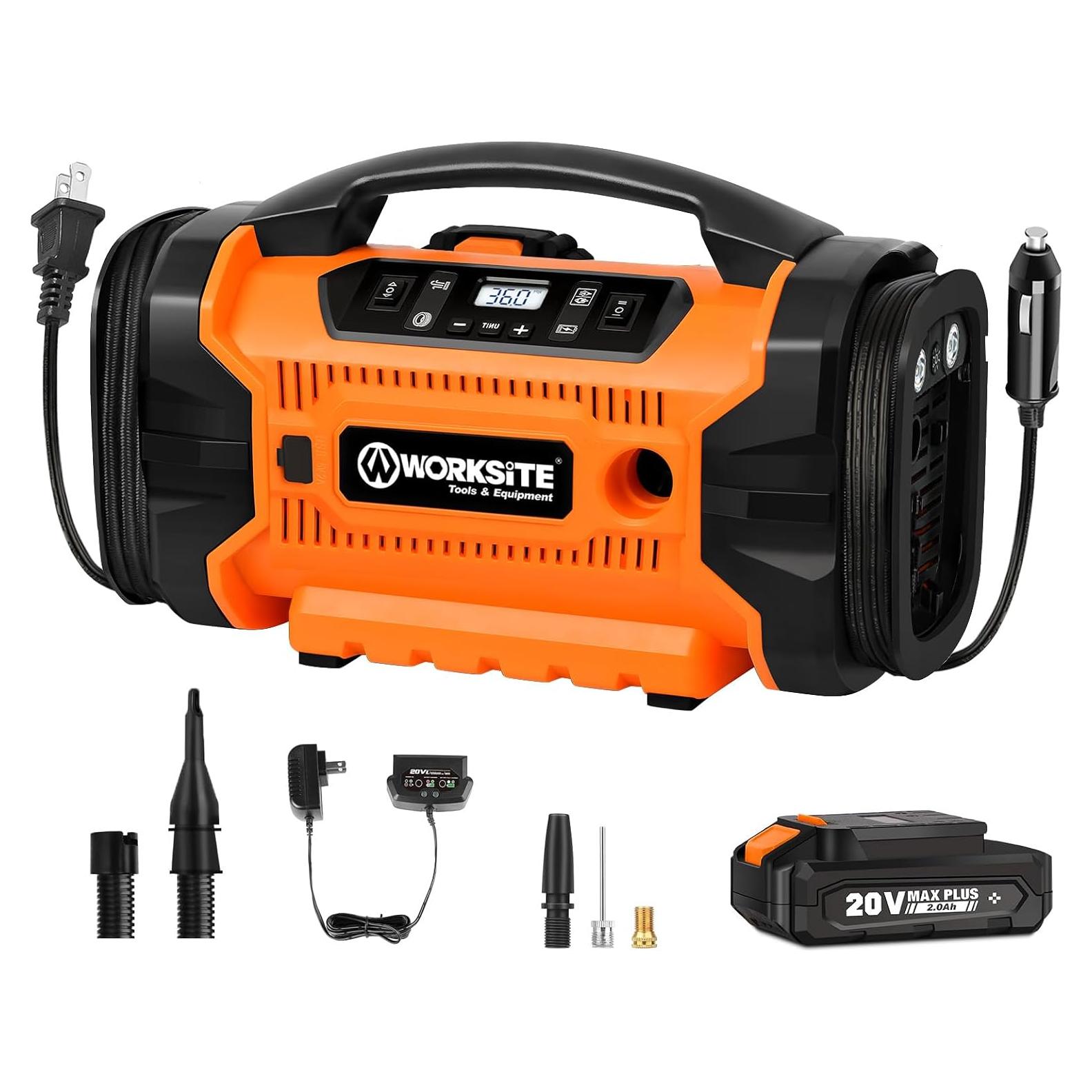 Compresor de Aire Inflador de Llantas WORKSITE 160 PSI Naranja