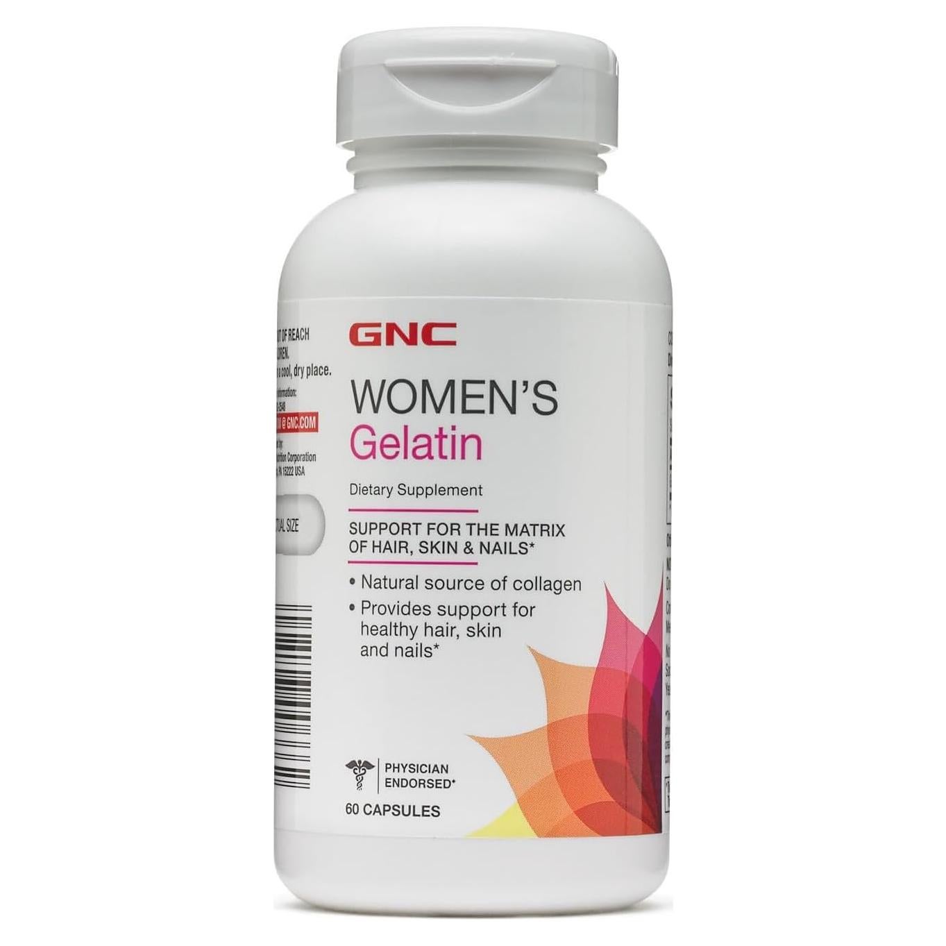 Suplemento de Gelatina GNC para Mujeres 60 Cápsulas Colágeno