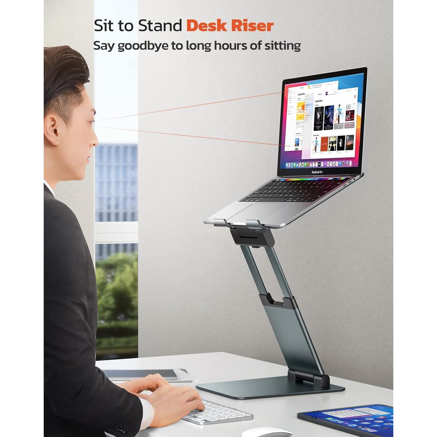 Soporte Ergonómico para Laptop Tounee Ajustable Gris 10-17"