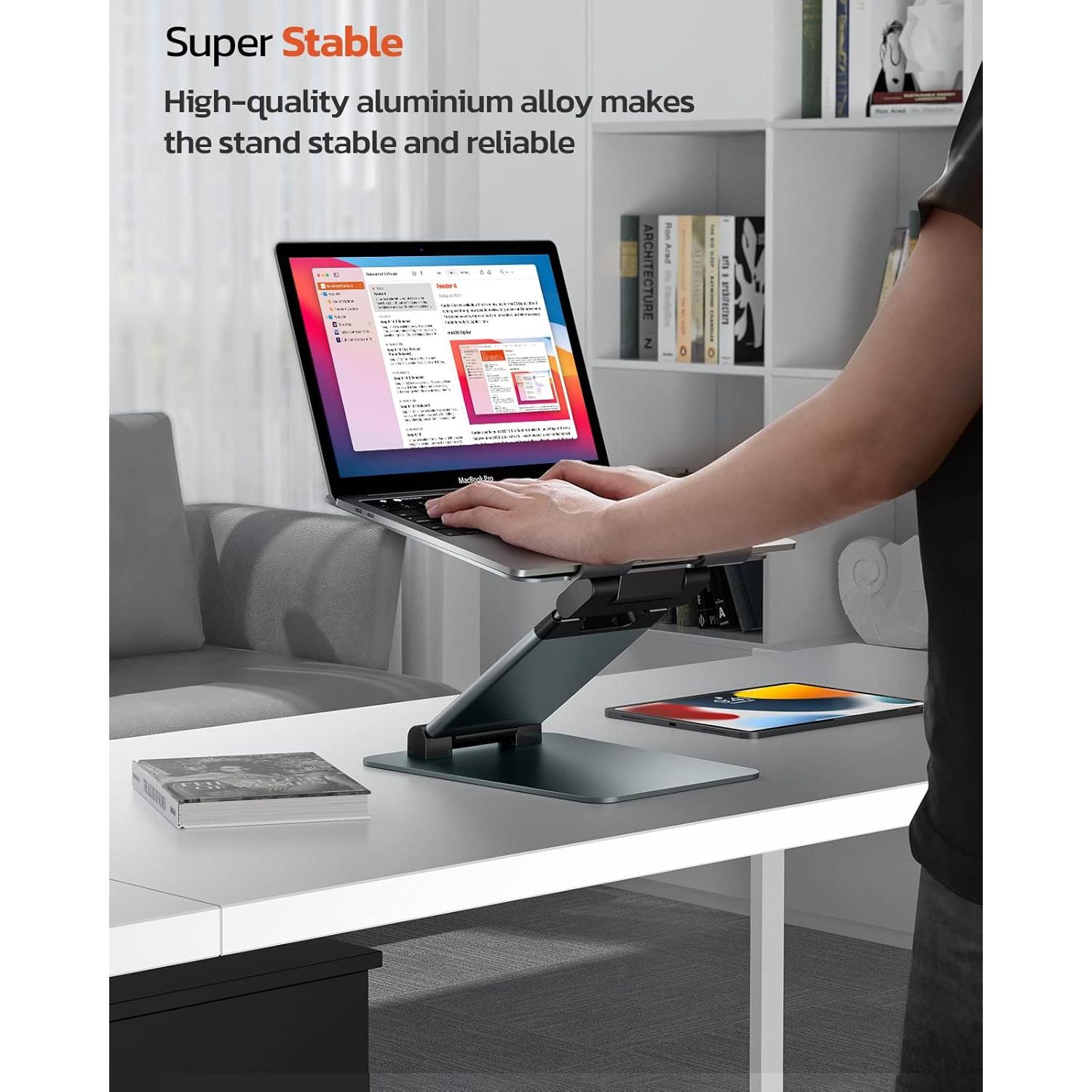 Soporte Ergonómico para Laptop Tounee Ajustable Gris 10-17"