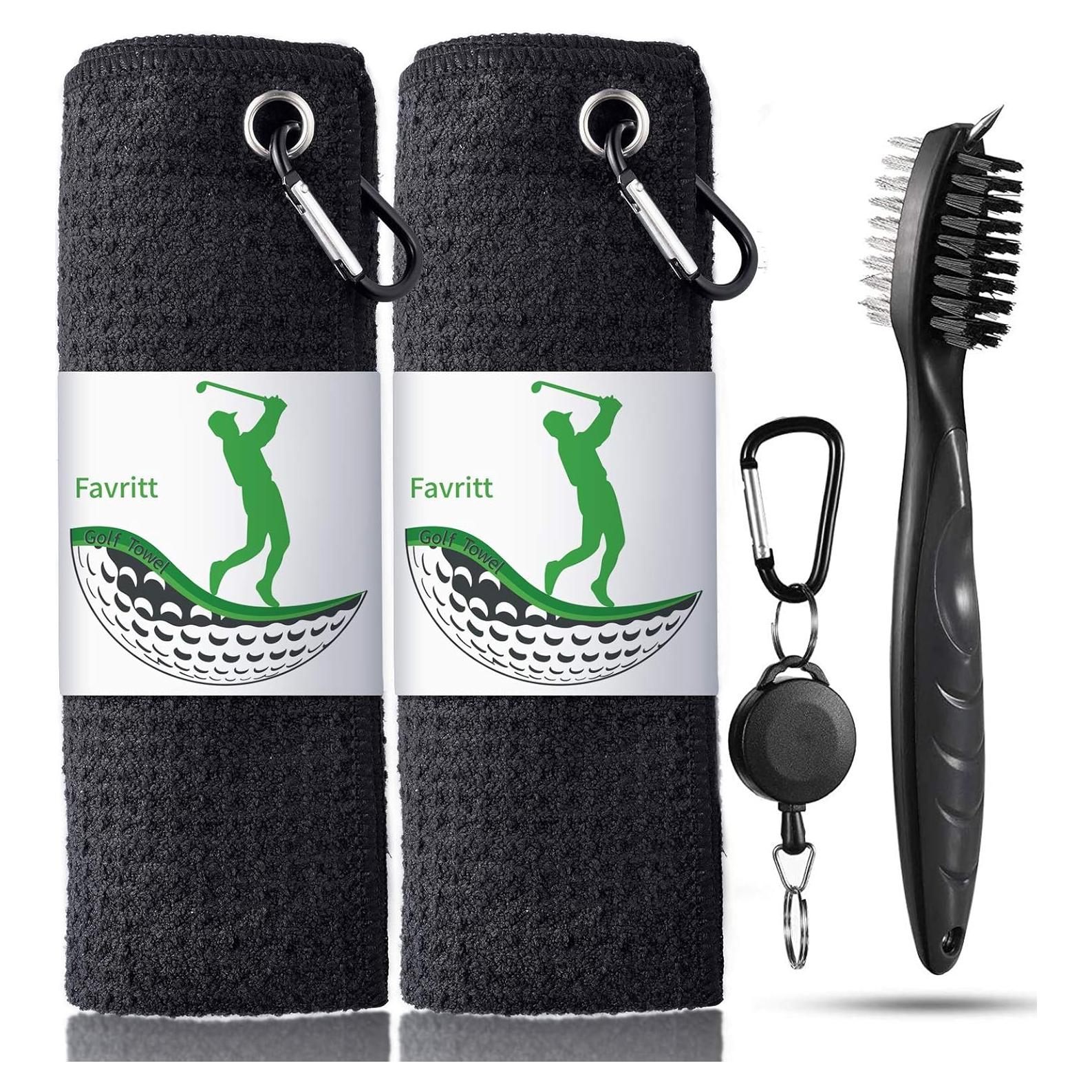Juego de 3 Toallas de Golf Favritt Microfibra + Cepillo