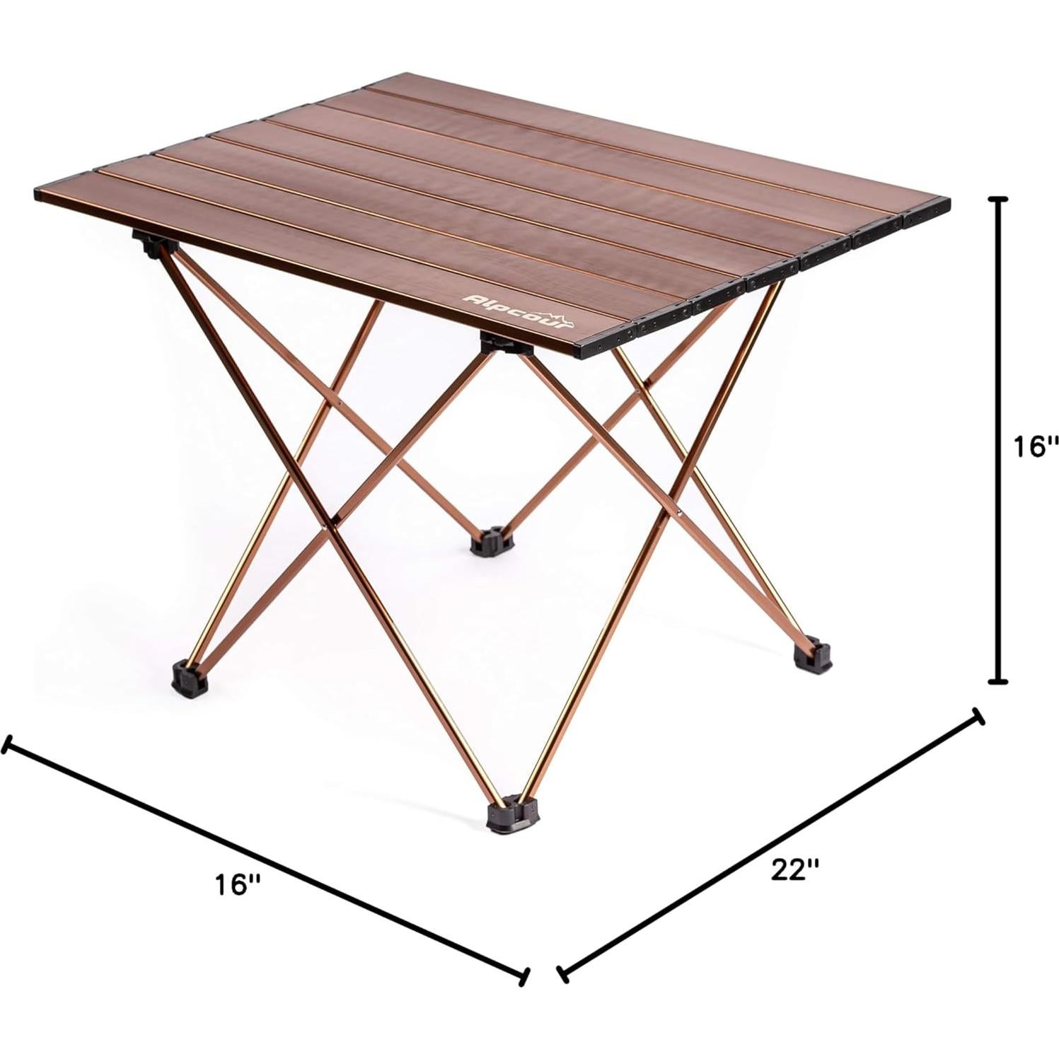 Mesa de Camping Plegable Alpcour Mediana Café - Ligera y Compacta