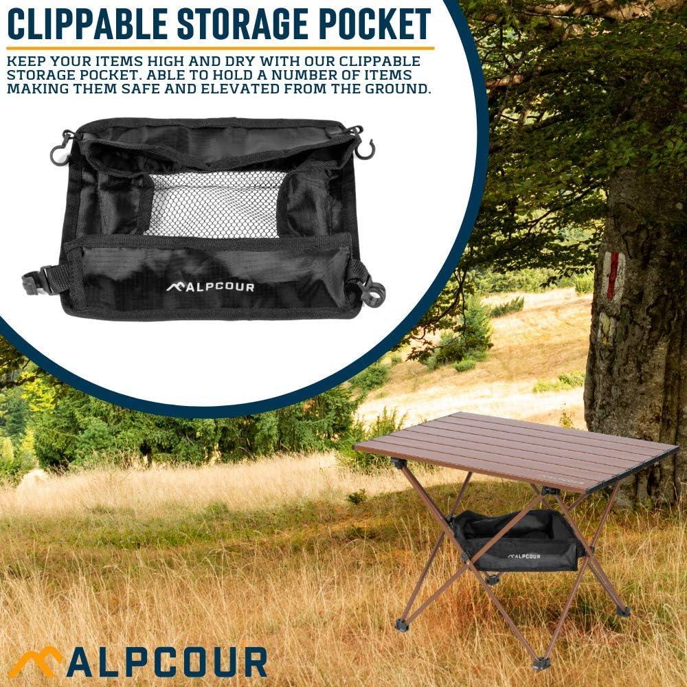 Mesa de Camping Plegable Alpcour Mediana Café - Ligera y Compacta