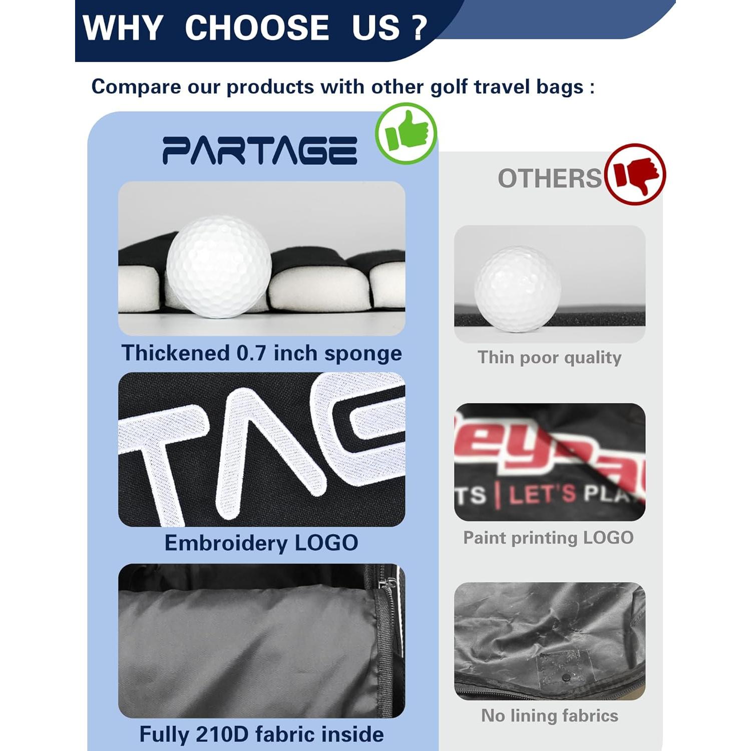 Bolsa de Viaje para Golf Partage con Ruedas 129.5x31.8x35.6cm