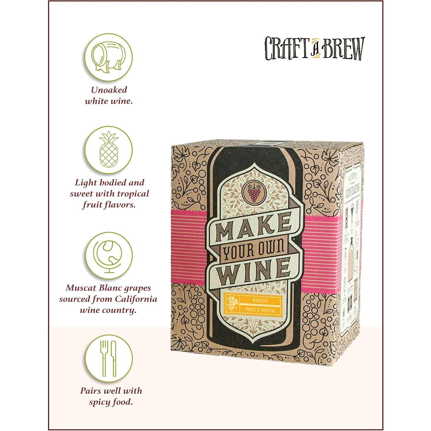 Kit de Vino Moscato Craft A Brew - Elaboración Fácil 5 Botellas