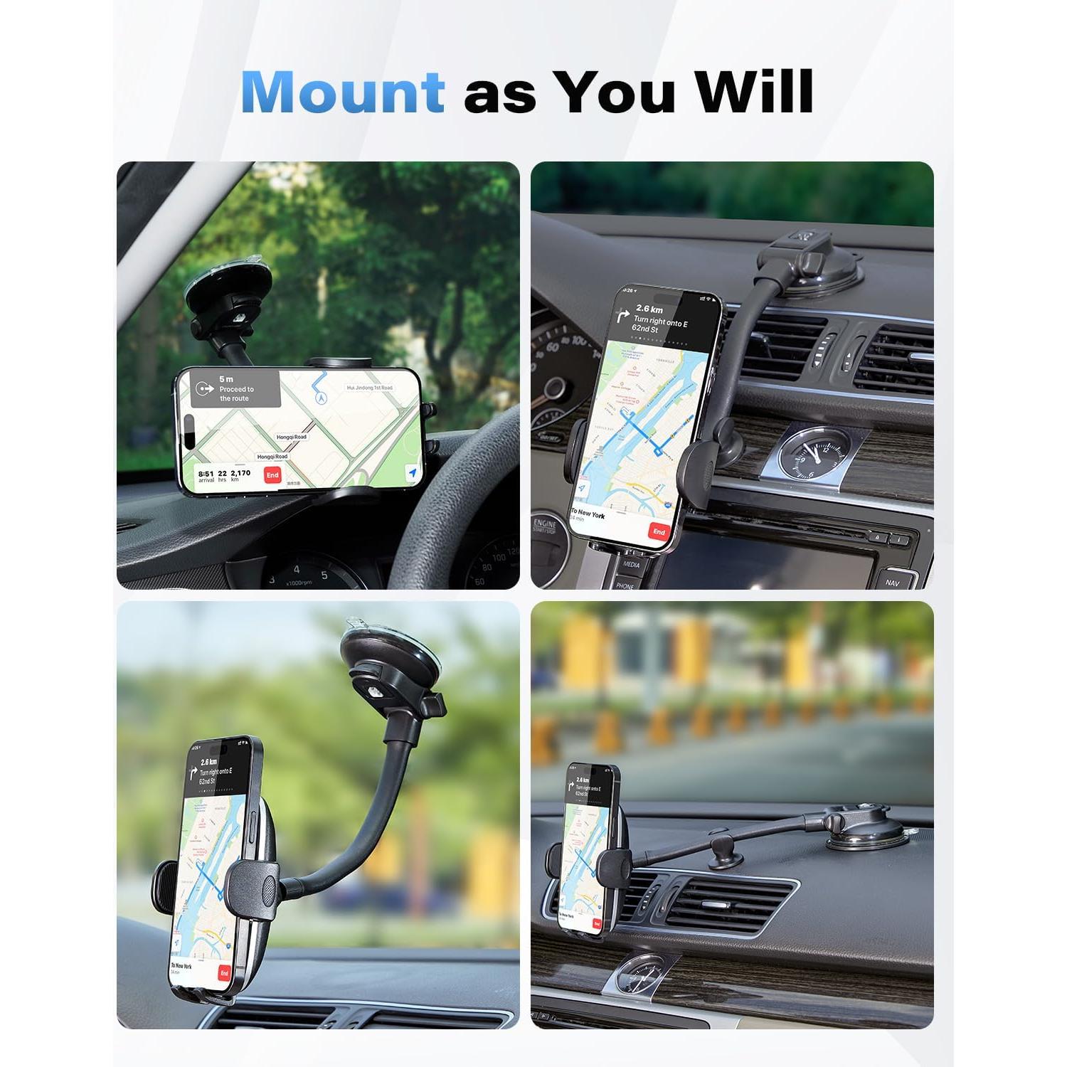 Soporte para Teléfono de Coche 1Zero Cuello de Ganso 20 cm