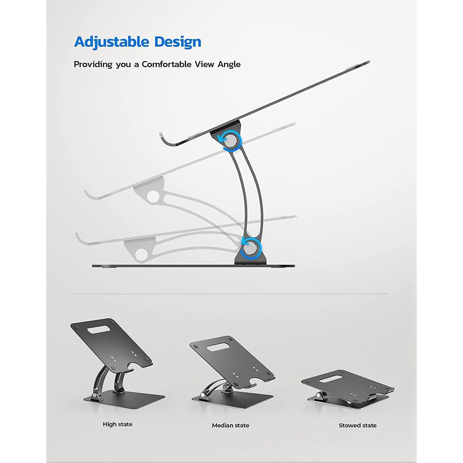 Soporte para Laptop Nulaxy C1 Ajustable Ergonómico Negro