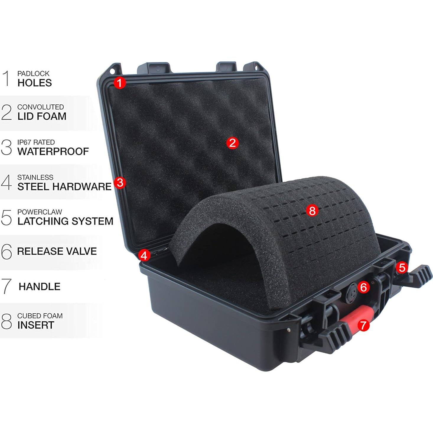 Estuche Duro Impermeable AOOCY IP67 Personalizable 27.94x22.86cm