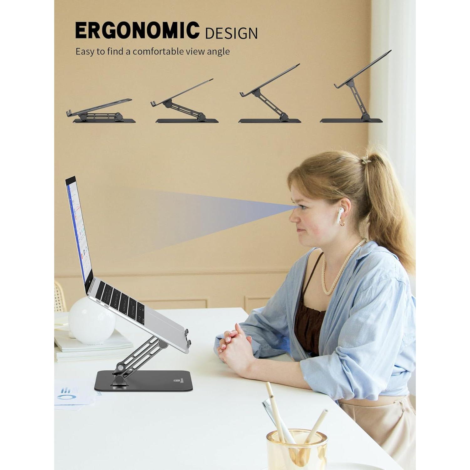 Soporte para Laptop ToBeoneer Ajustable Plegable 39.62 cm Negro