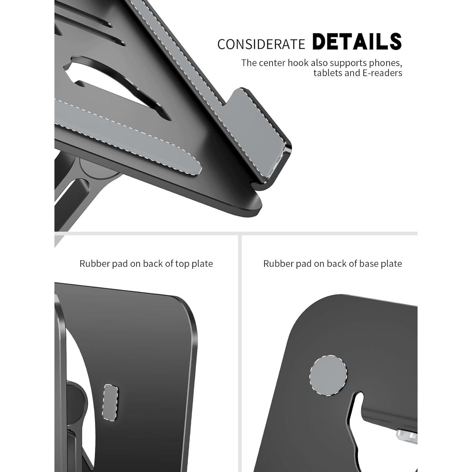 Soporte para Laptop ToBeoneer Ajustable Plegable 39.62 cm Negro