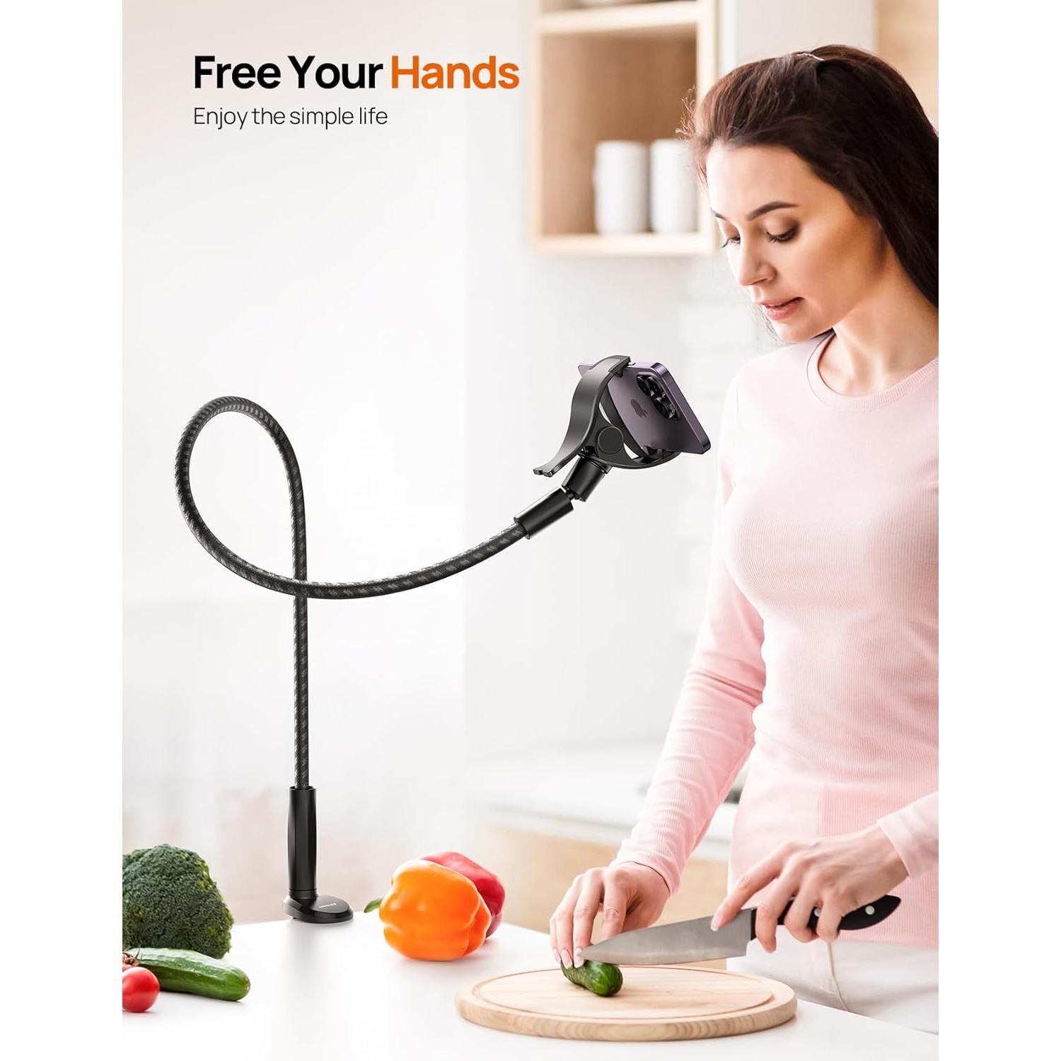 Soporte para teléfono Aomiker cuello de ganso 96 cm clip 80 mm