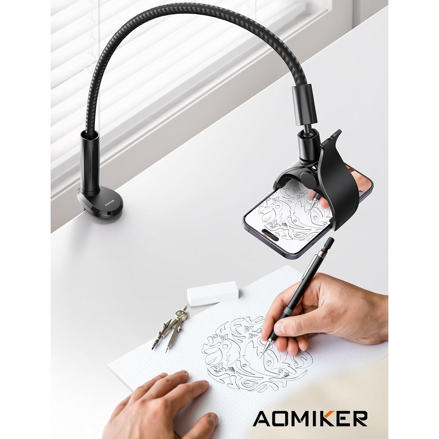 Soporte para teléfono Aomiker cuello de ganso 96 cm clip 80 mm