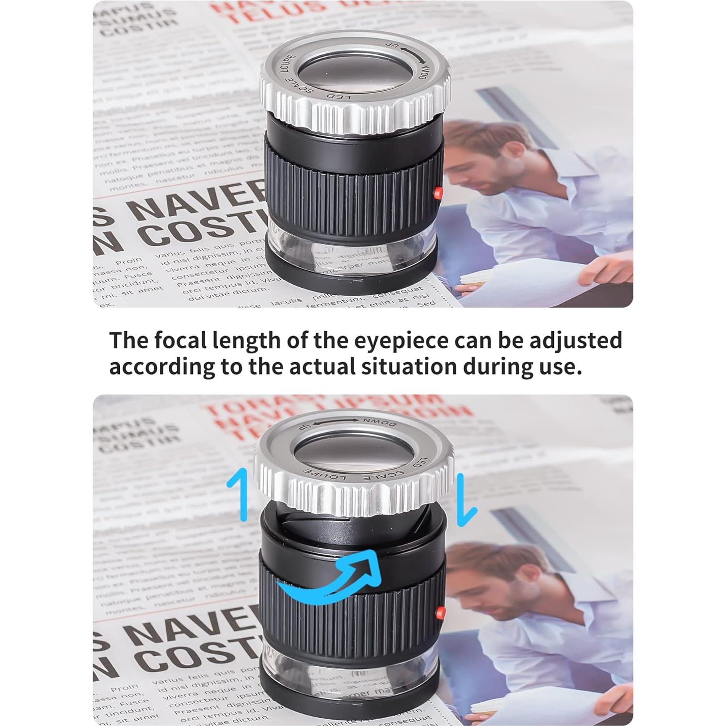 Lupa JARLINK 30X con Luz LED Ajustable para Joyería