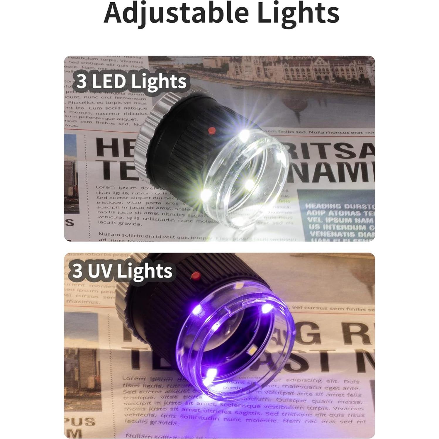 Lupa JARLINK 30X con Luz LED Ajustable para Joyería