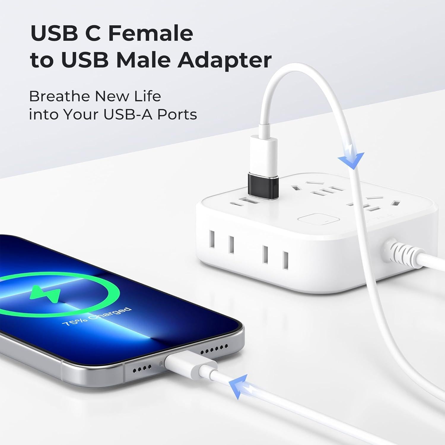 Adaptador USB a USB-C Basesailor 4Pack Tipo C Femenino a A Masculino